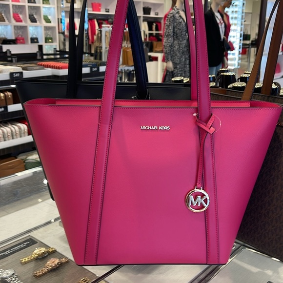 MICHAEL KORS 
Pratt Large Tote Shoulder Bag
COLOR ELECTRIC PINK 
NWT - Picture 3 of 16